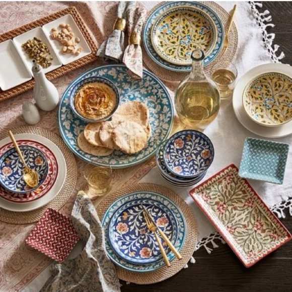 New Pottery Barn Ava Floral Salad Plate Set, S/4, Yellow - Picture 10 of 13